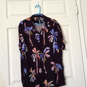 Guess button down black tropical shirt size XL